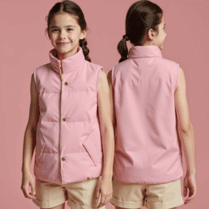 kids pink quilted vest