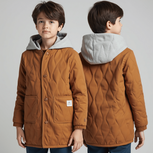 kids quilted jacket with hood
