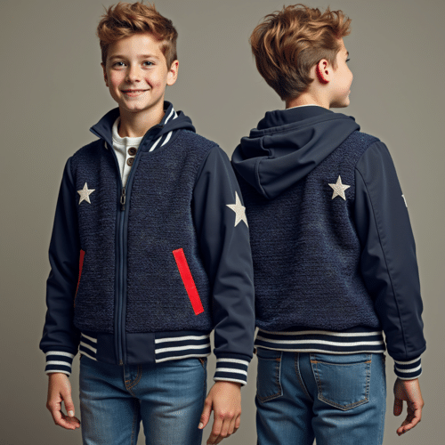 boys navy fleece hooded jacket