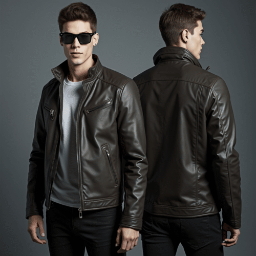 men's slim fit leather jacket