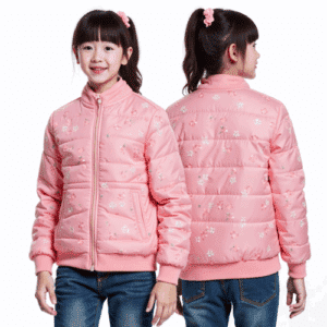 pink kids quilted winter jacket
