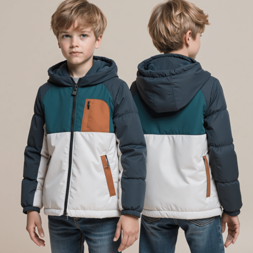 Kids color block winter jacket by Eton Garment 1 kids color block winter jacket