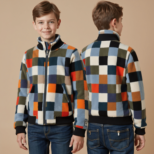 Patchwork Fleece Jacket for Boys 1 patchwork fleece jacket for boys