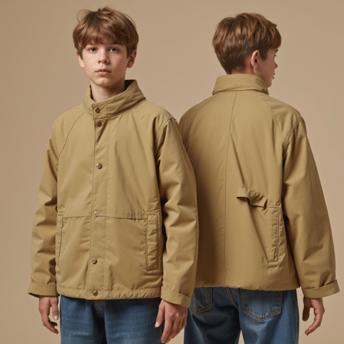 Tan Utility Jacket with Pockets - OEM by Eton Garment 1 tan utility jacket with pockets