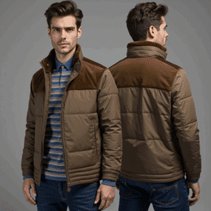 olive brown padded quilted jacket