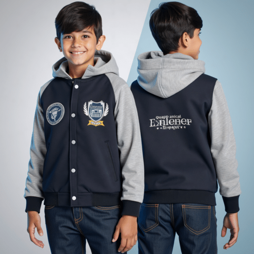 kids navy gray varsity jacket 1 kids navy gray varsity jacket