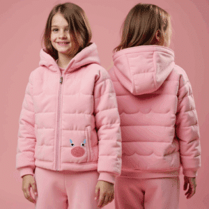 children's pink hooded puffer jacket