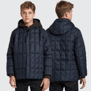 dark navy quilted puffer jacket