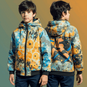 bold graffiti print hooded jacket