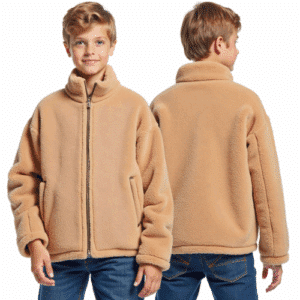 children's camel sherpa fleece jacket