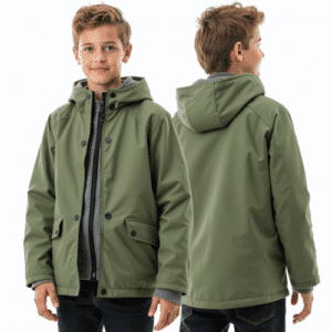 Kids olive green waterproof jacket