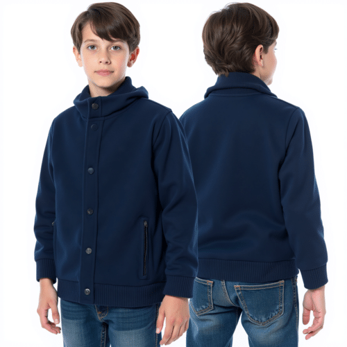 kids navy jacket with zipped pockets