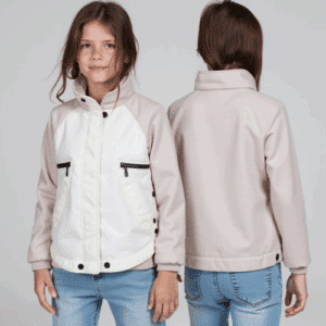 white quilted kids jacket