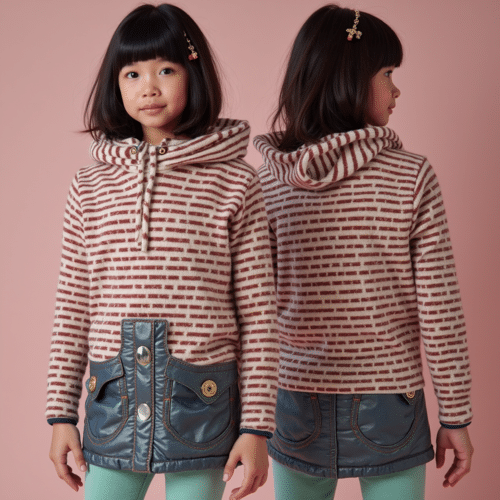 children's striped hooded top
