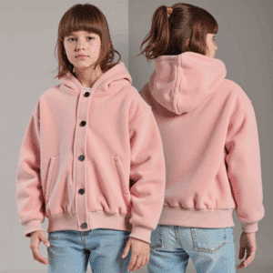 pastel pink kids hooded jacket