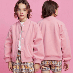 pastel pink varsity jacket for kids