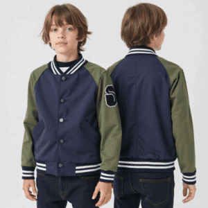navy olive varsity jacket for kids