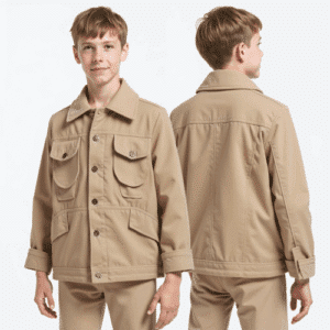 kids khaki button up jacket
