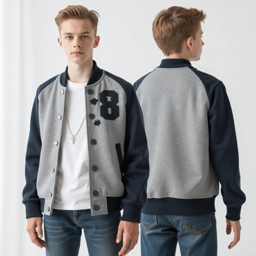 Collegiate Varsity Jacket Navy by Eton Garment 1 collegiate varsity jacket navy