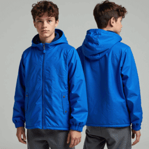 youth blue zip-front hooded jacket