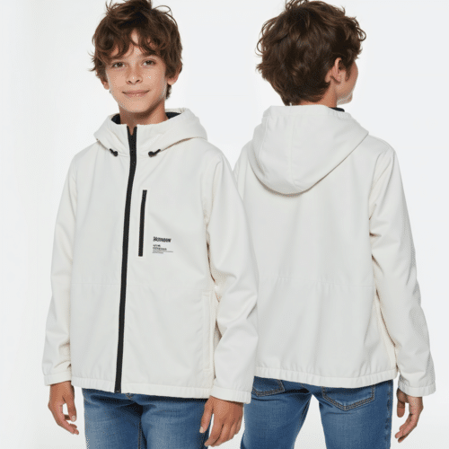 Youth White Hooded Jacket (youth white hooded jacket) - Custom OEM by Eton 1 youth white hooded jacket