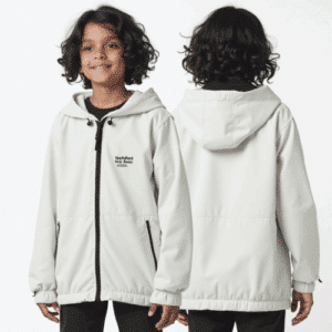 kids grey hooded jacket with zipper