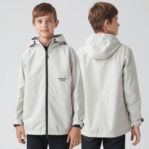 children's light grey hooded jacket 1 children's light grey hooded jacket
